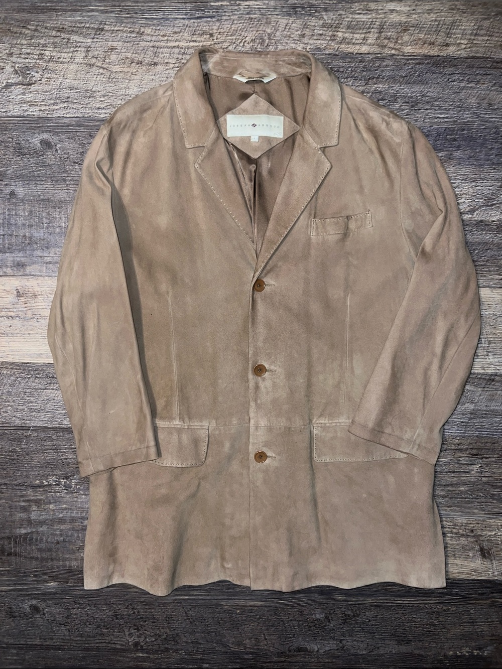 1990’s Joseph Abboud Tan Suede Coat